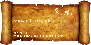 Kende Alexandra névjegykártya