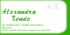 alexandra kende business card